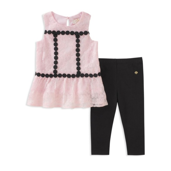♠️Kate Spade♠️ Toddlers' Floral Mesh Legging Set - Picture 1 of 4